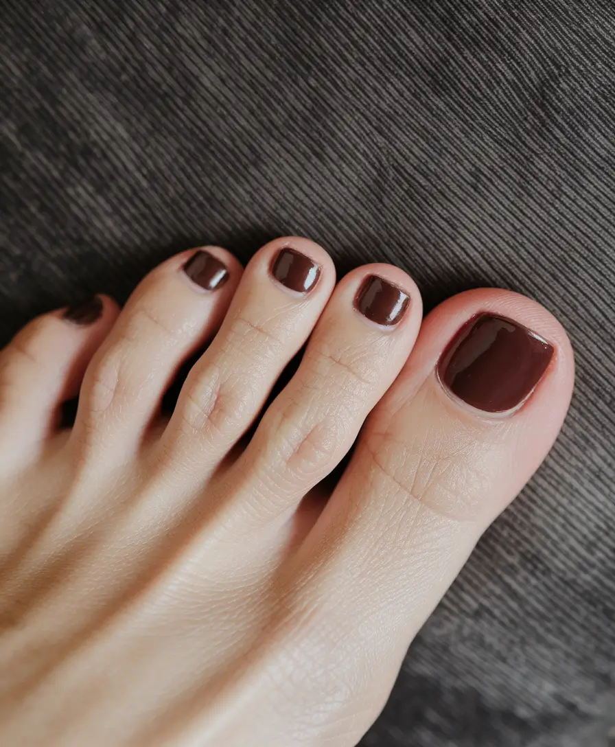 September toe nails Bittersweet Mocha