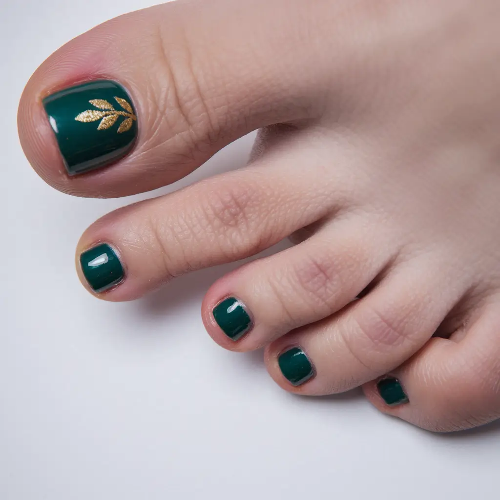 September toe nails Emerald With A Twist