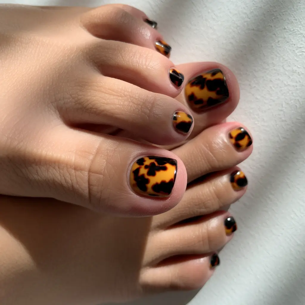 September toe nails Tortoiseshell Luxe