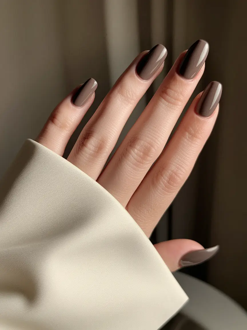 simple fall nails square Cool Mocha Square Sophistication