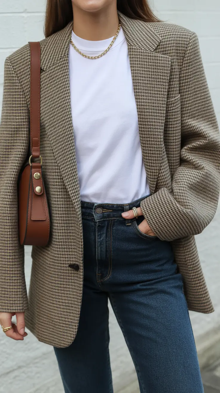 trendy fall outfits 2025 Blazer and Denim Done the Classic Way