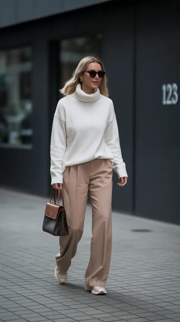 trendy fall outfits 2025 Relaxed Neutrals with Structured Tailoring