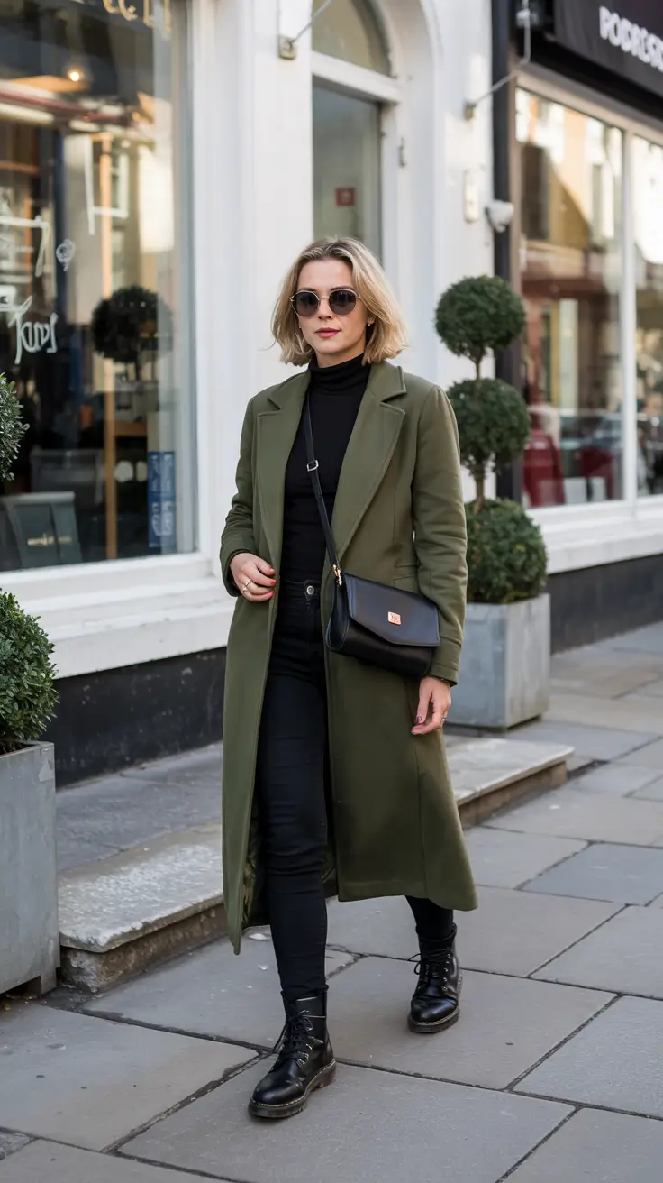 warm fall outfits urban edge in army green