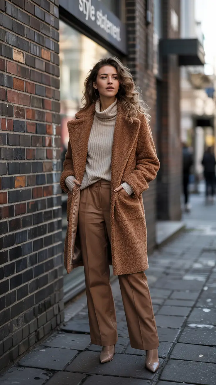 warm fall outfits all tone chic in caramel and cream