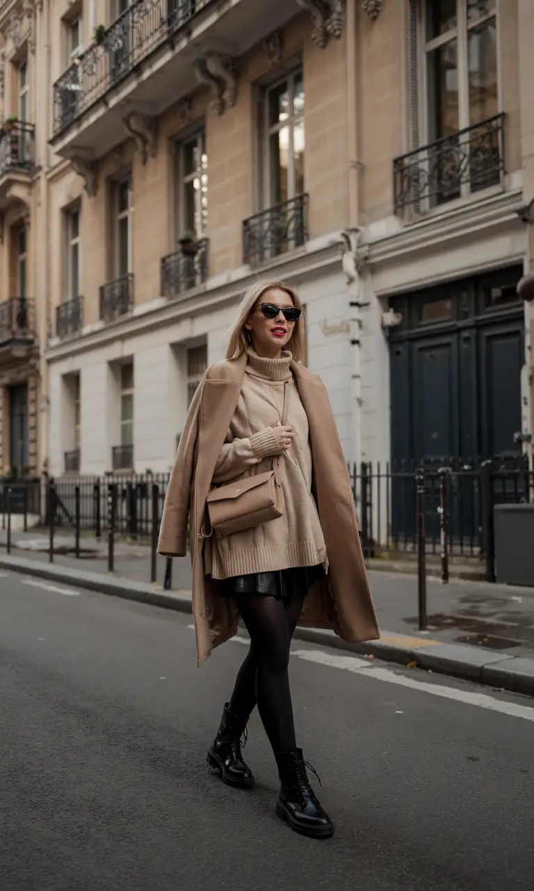 warm fall outfits Cozy Cool with Edge