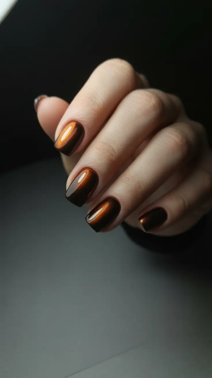 Dark Fall Nail Designs 2025 — Molten Copper Cat-Eye