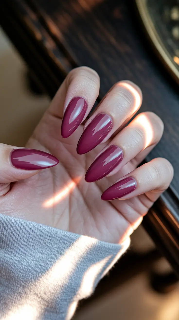 fall almond nails Dusty Rosewood Simplicity