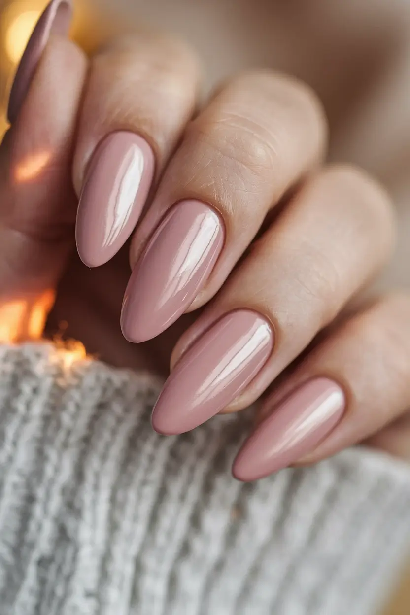 fall ballerina nails Rosy Mauve with Cozy Polish