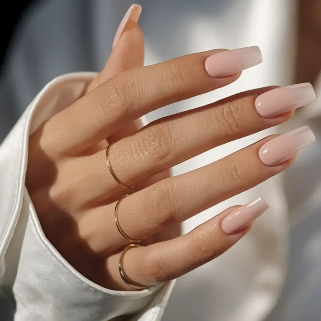 fall ballerina nails Glossed Nude Perfection with Square Ballerina