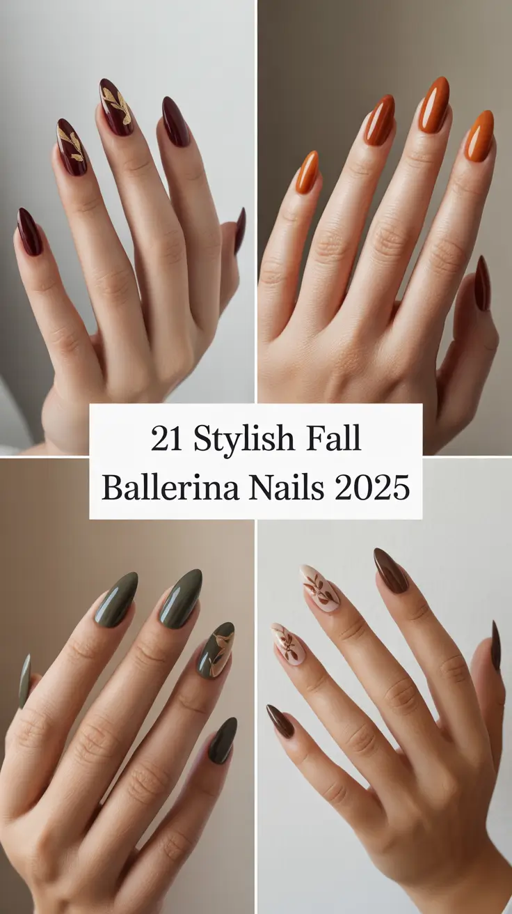 Stylish Fall Ballerina Nails 2025 for Short and Simple Seasonal Looks