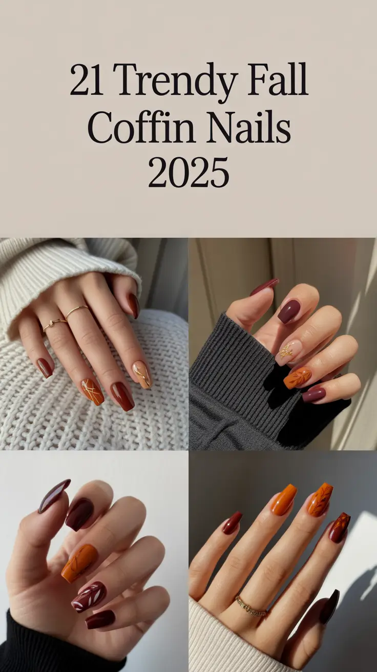 Trendy Fall Coffin Nails 2025: Simple and Chic Inspo You’ll Love