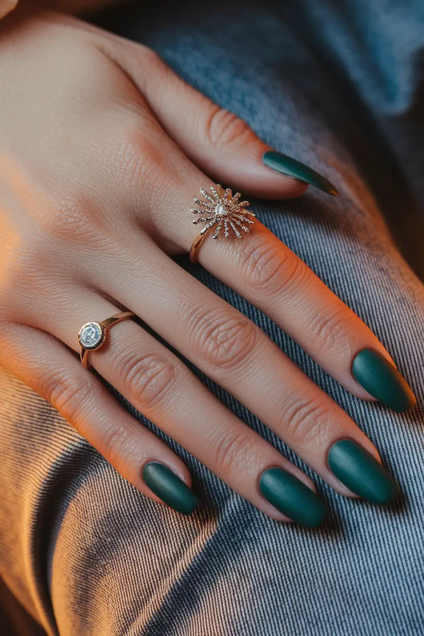 fall coffin nail ideas Matte Pine Evergreens