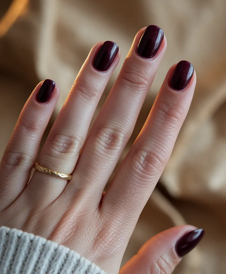 fall colors for nails opi Plum Perfection on Natural Ovals