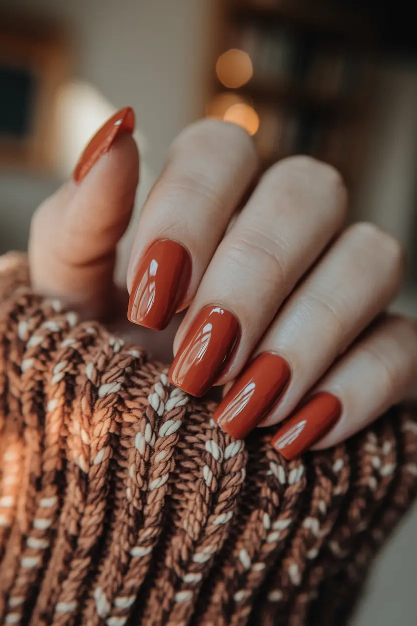 fall colors for nails autumn orange Rust-Red Pumpkin Spice Punch