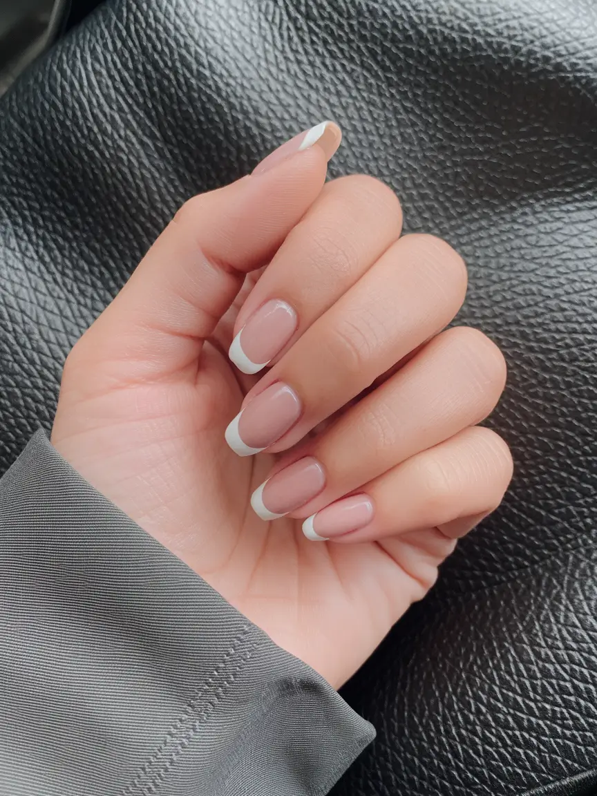 fall french tip nails classy Clean Whites on a Classic Taper