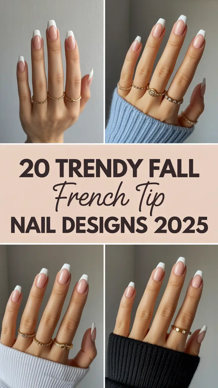 Trendy Fall French Tip Nail Designs 2025 for Classy Almond Shapes