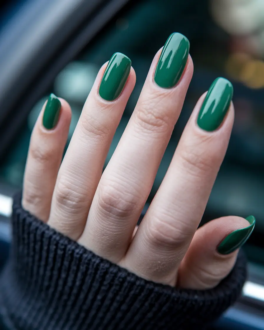 Trendy Fall Green Nail Designs 2025 for a Chic Matte Look