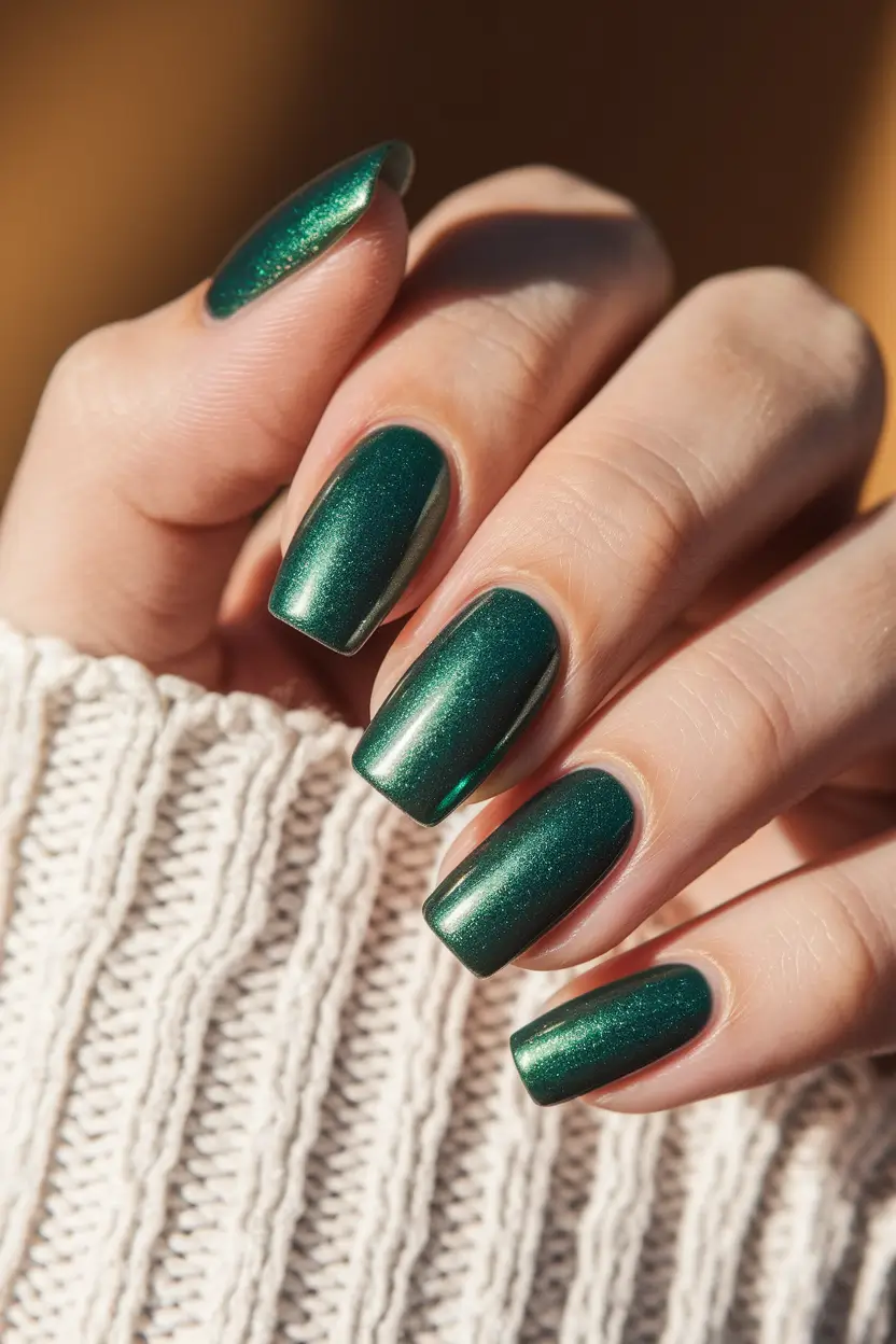 Trendy Fall Green Nail Designs 2025 for a Chic Matte Look