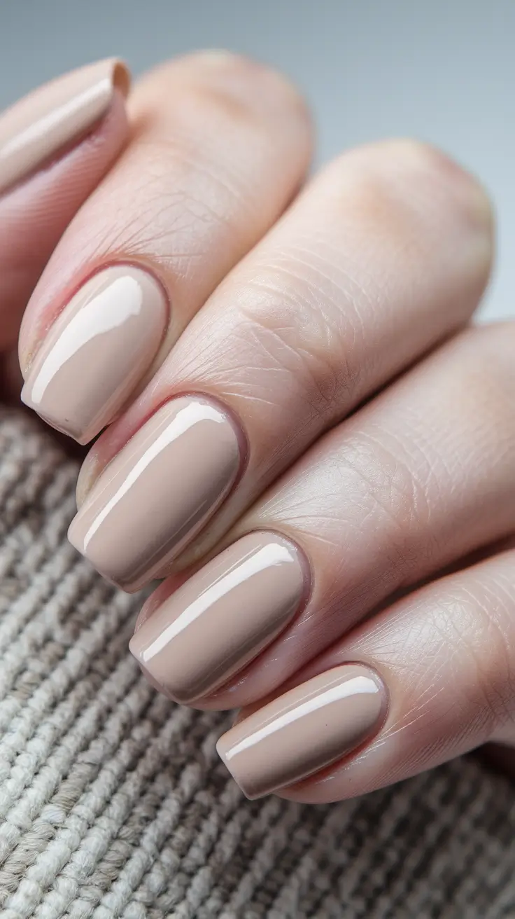 Fall Nail Colors 2025: Ideas for Women Over 40 + Latte Nude on a Modern Soft-Square