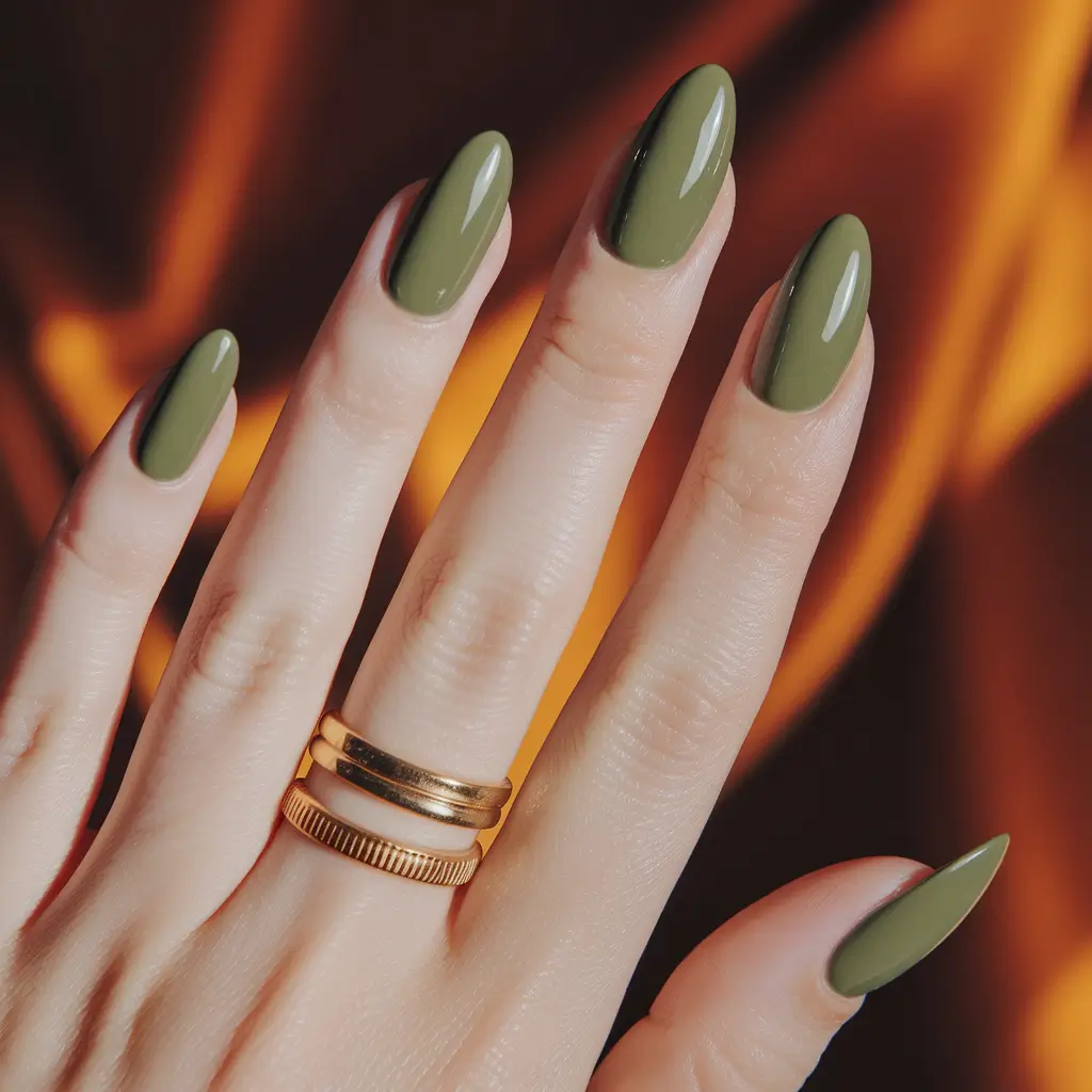 Fall Nail Colors 2025: Ideas for Women Over 40 — Modern Olive Almond