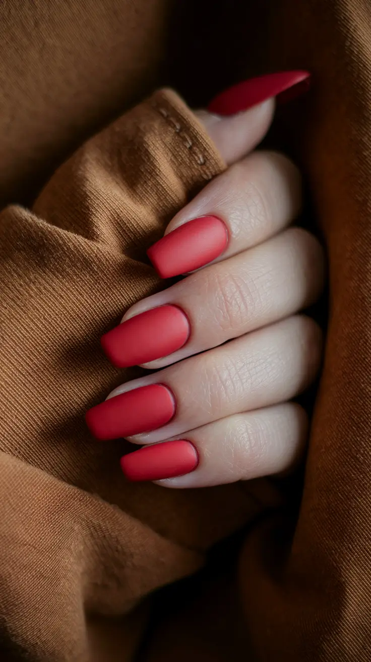Fall Nail Colors 2025: Ideas for Women Over 40 + Velvet-Matte Red, Cozy-Sweater Chic