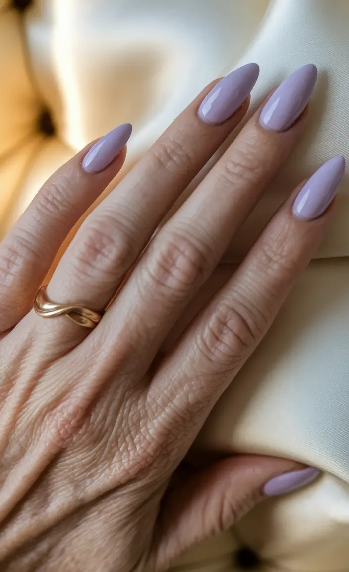 Fall 2025 Nail Color Ideas for Women Over 50 - Soft Amethyst Cream for Everyday