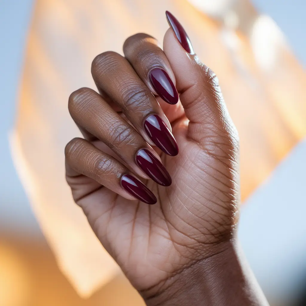 fall nail colors for brown skin - Black-Cherry Plum