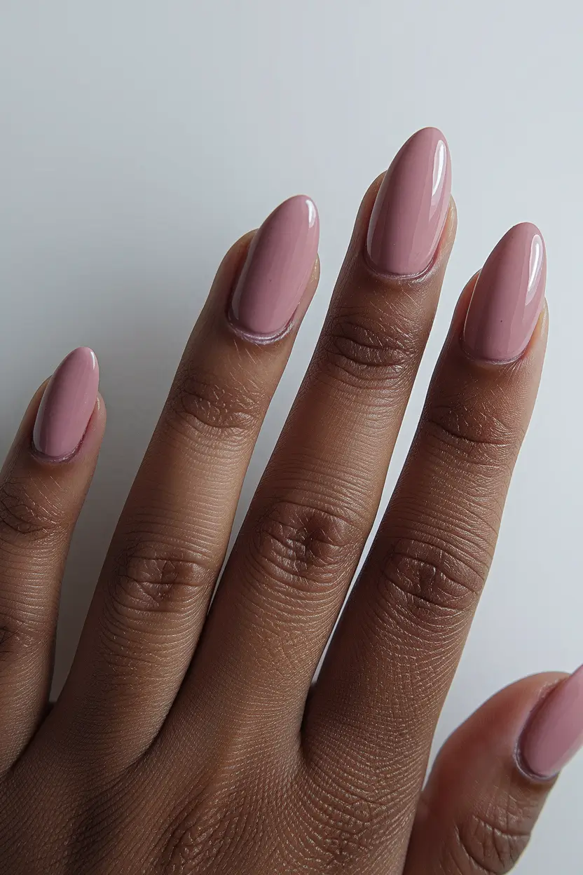 fall nail colors for brown skin - Dusty Rose Almond for Everyday Soft Autumn