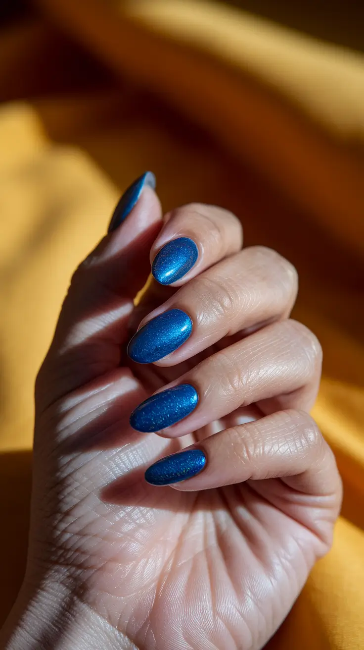 2025 Fall Nail Colors for Fair Skin – Sapphire Sheen Almond