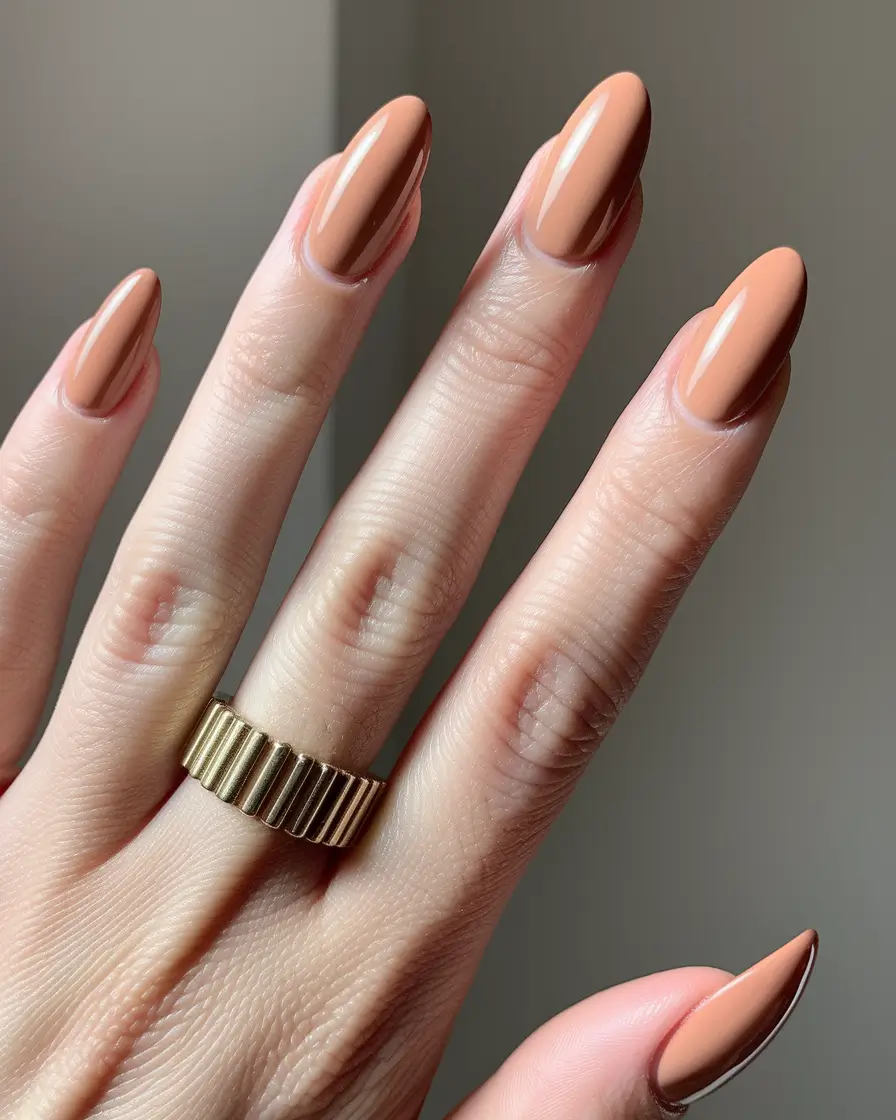 2025 Fall Nail Colors for Fair Skin – Toasted Apricot Almond