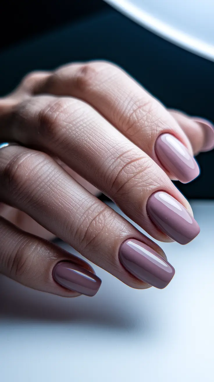 fall nail colors for medium skin - Dusty Mauve Soft Square
