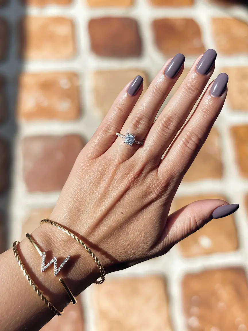 fall nail colors medium skin — Smoky Truffle Almond