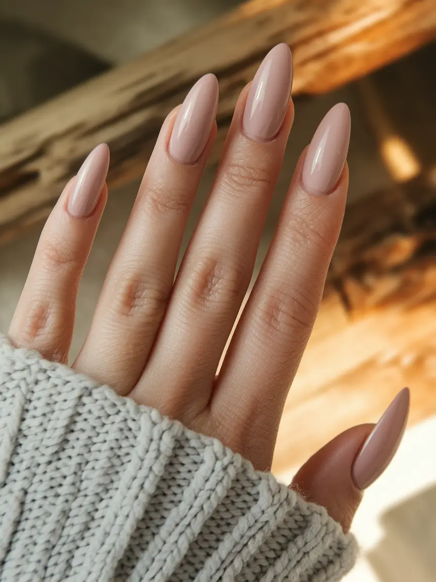 fall nail colors for medium skin - Blush-Latte Almond Glaze