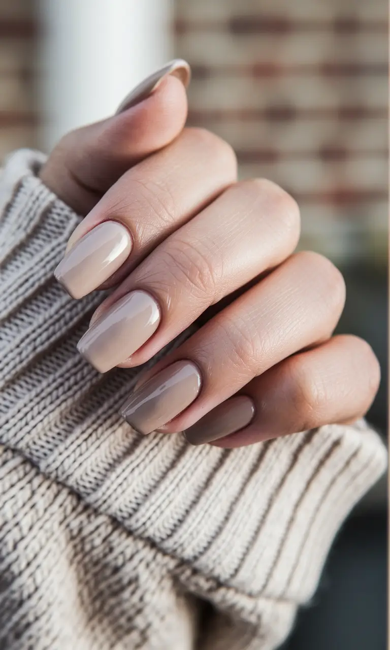 fall nail trends square Soft Ombré in Earthy Neutrals