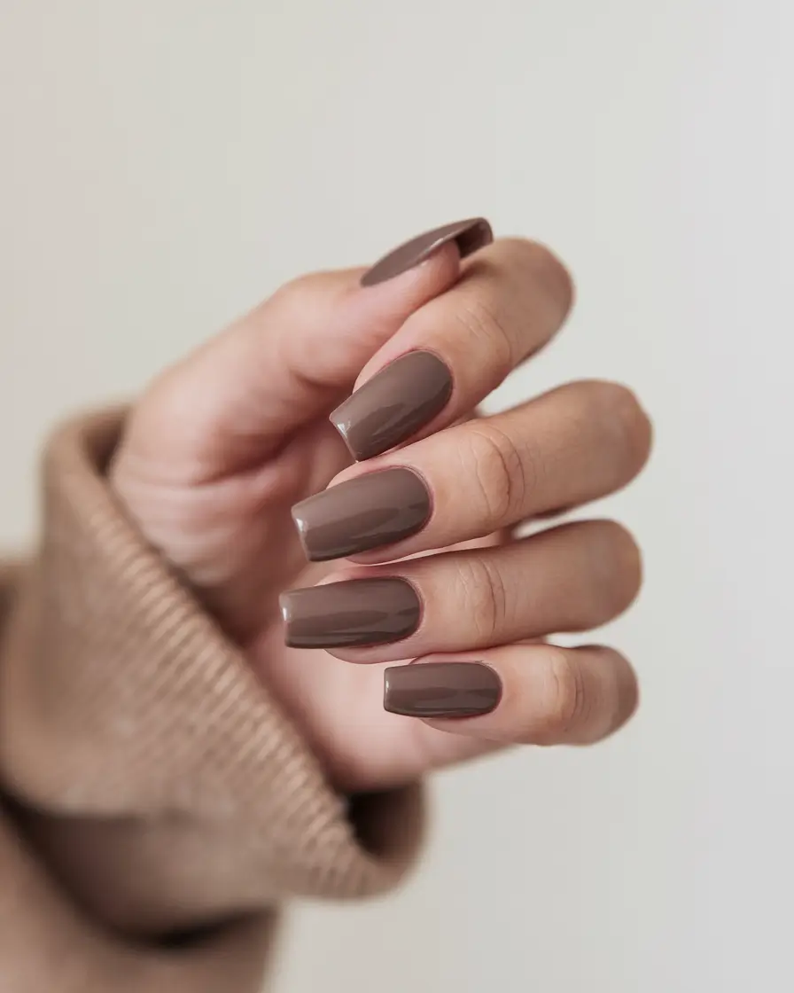 fall nail trends square Cool Taupe Square Sleek