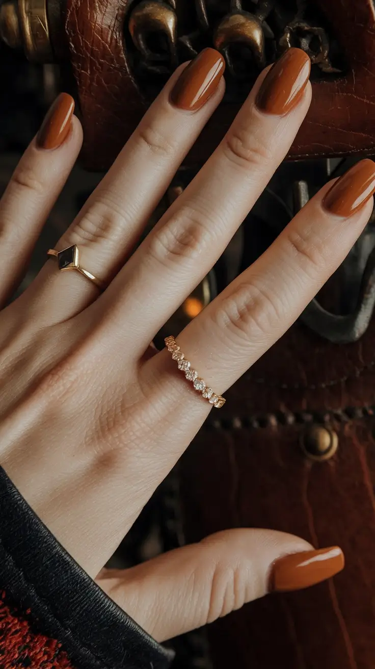 fall nail trends short Burnt Sienna Short Simplicity