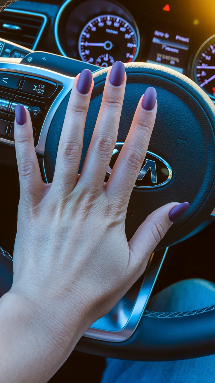 fall nails oval shape Muted Mauve on the Move