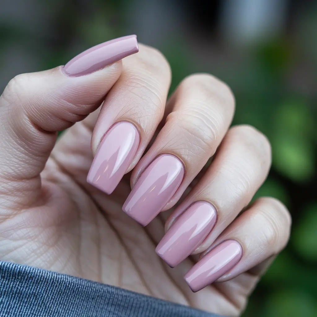 Trendy Square Nails for Fall 2025 – Rose Macaron Minimalism