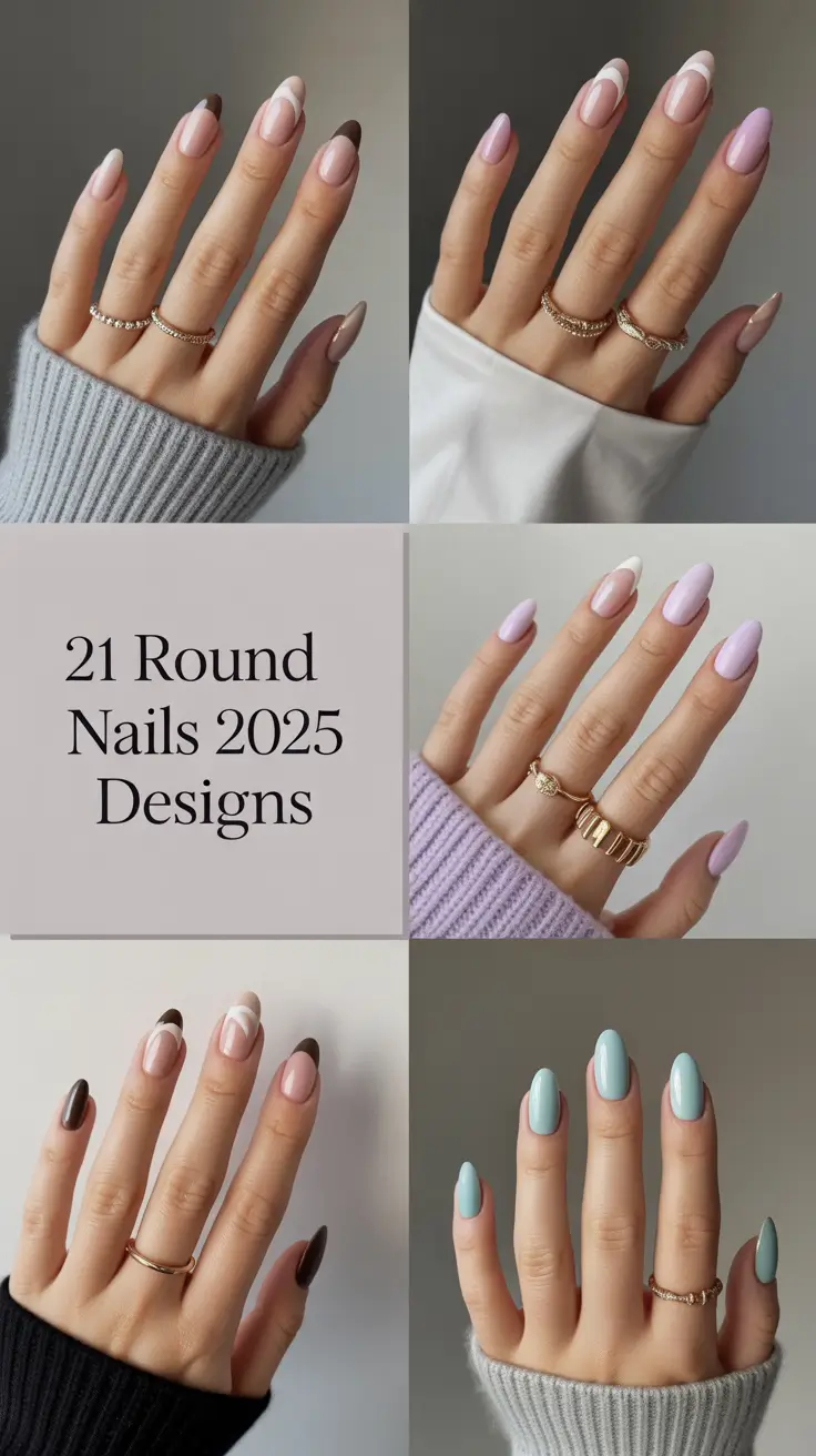 Round Fall Nails 2025 Designs with Natural Short Acrylic Ideas