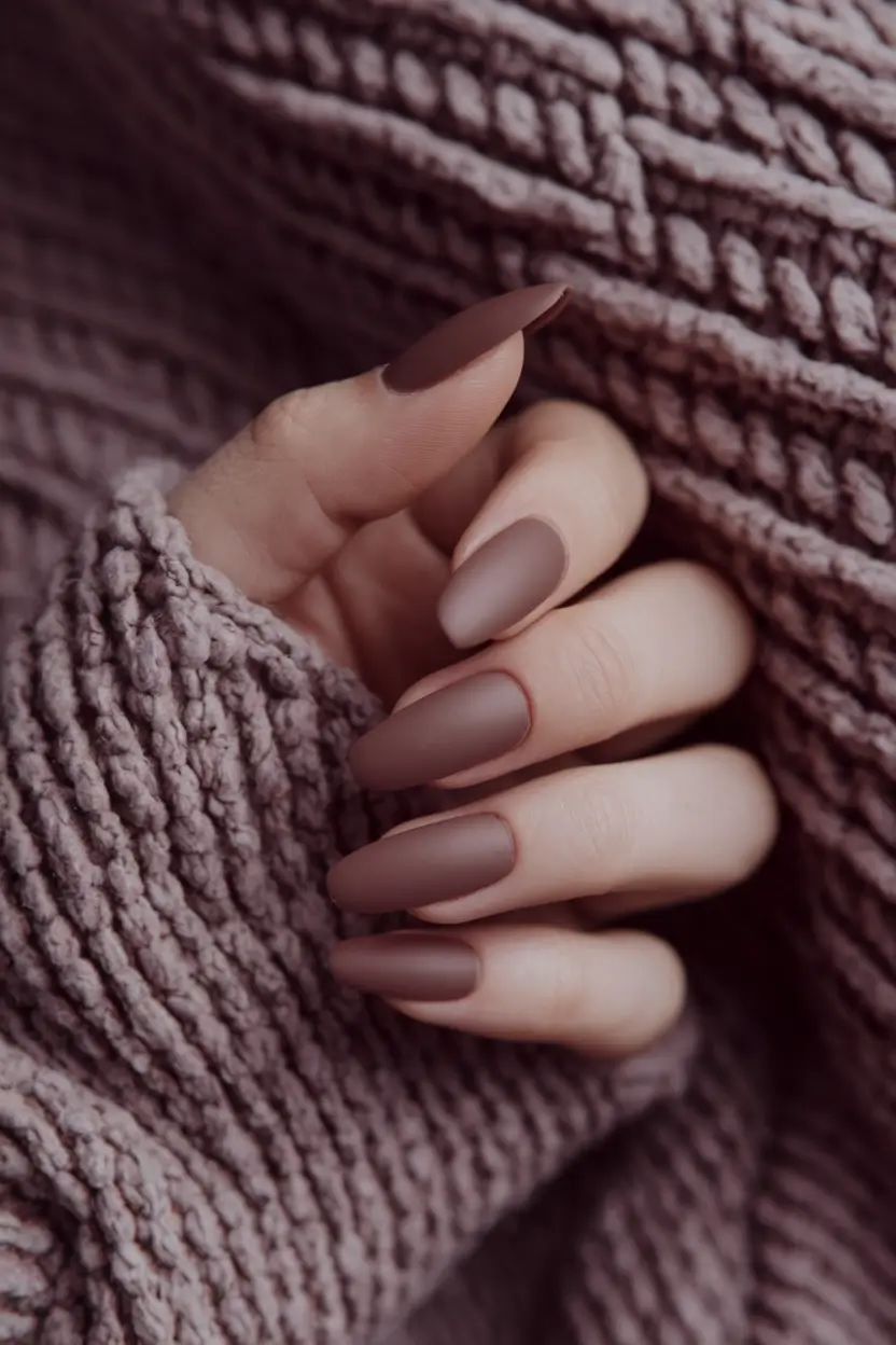 subtle fall nails matte Velvety Matte in Earthy Mauve