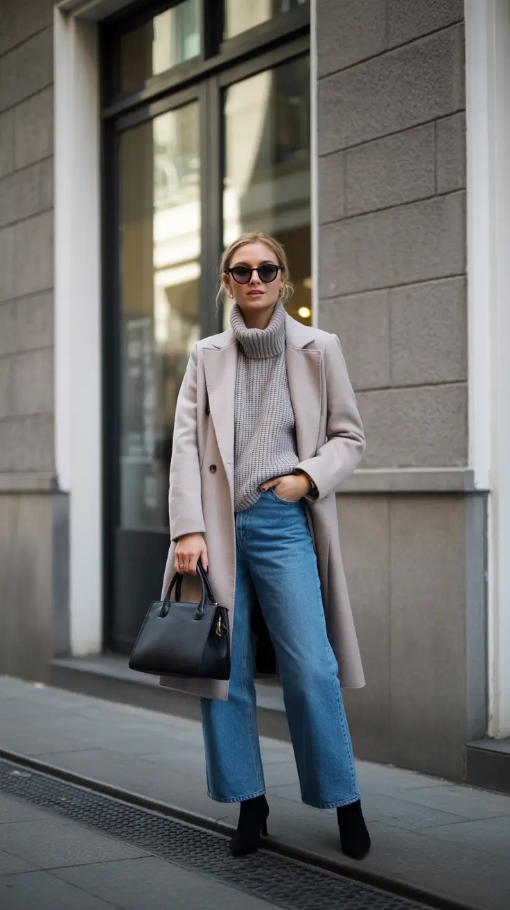 casual outfits for women 2026 - Soft Neutrals With a Structured Coat