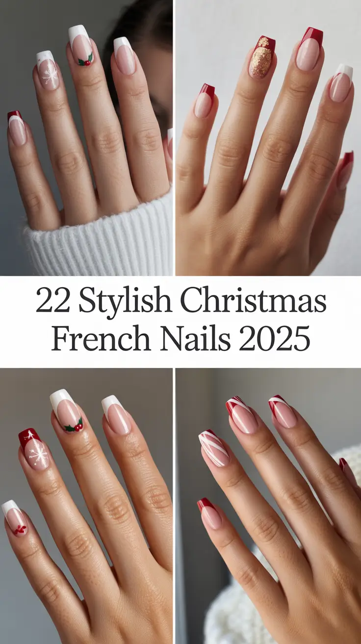 Christmas French Nails 2025 - Stylish, Festive & Classy Ideas