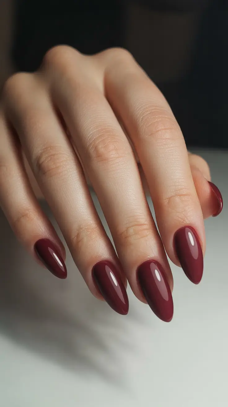 Christmas Nail Color Trends 2025 - Mulled Wine Almonds