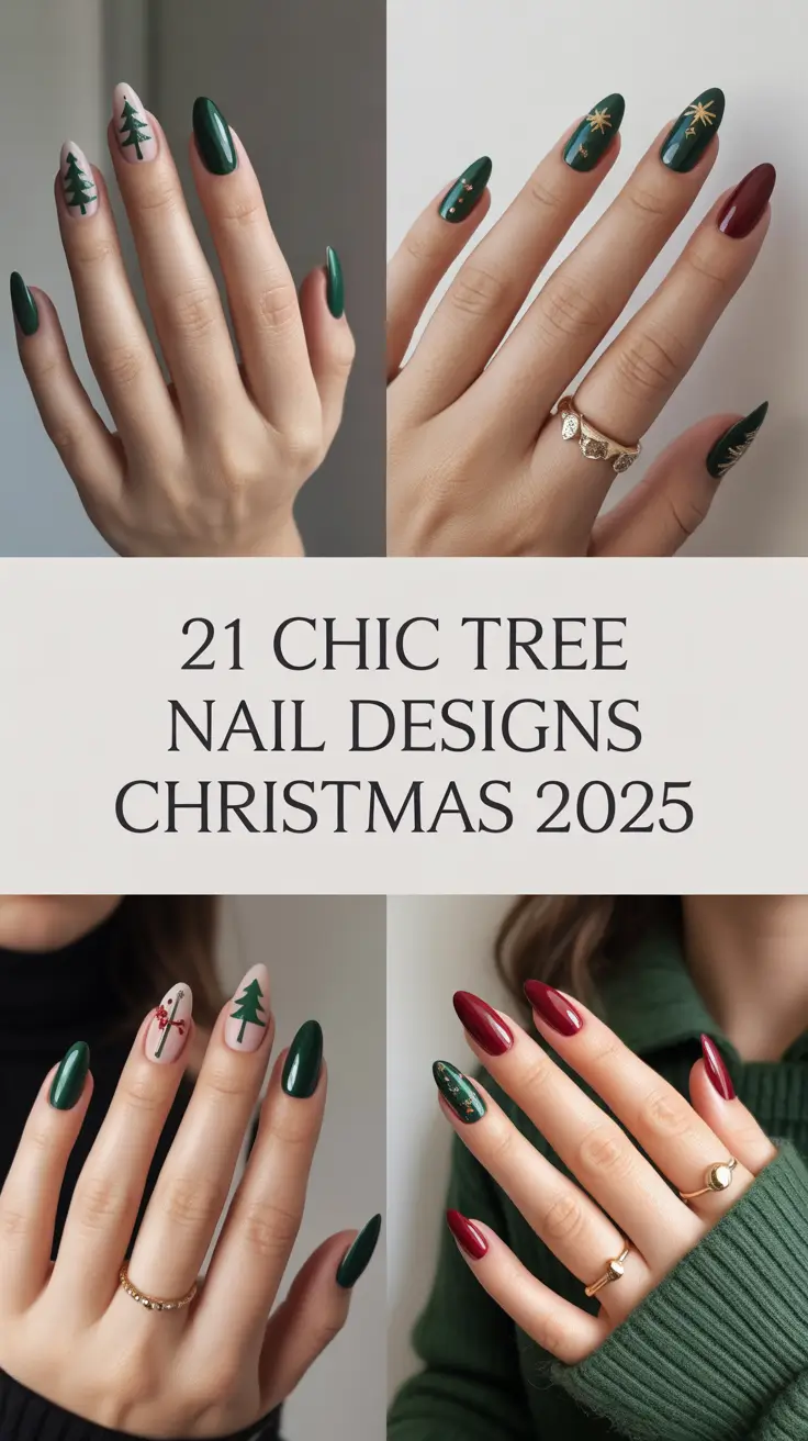 Chic Tree Nail Designs Christmas 2025 – Festive Art and Elegant Green Ideas