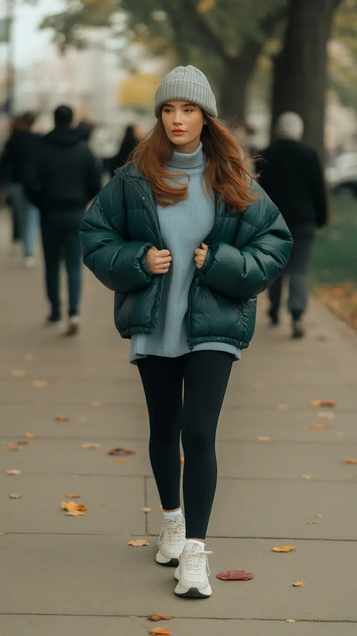 comfy outfits for women 2026 - Park-Ready Leggings And Plush Knit