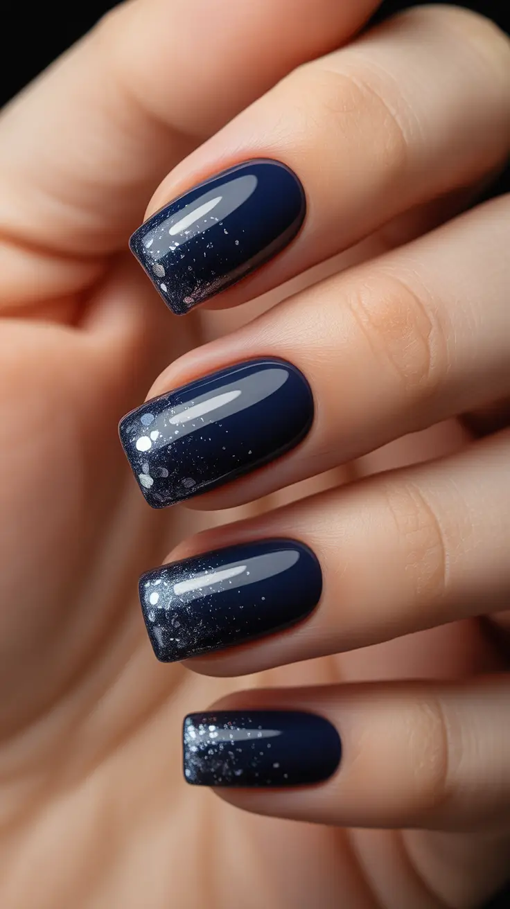 Modern Dark Nail Inspo Winter 2025–2026 – Navy Nightfall Micro-Gradient
