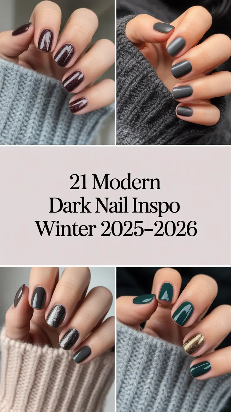 Modern Dark Nail Inspo Winter 2025–2026