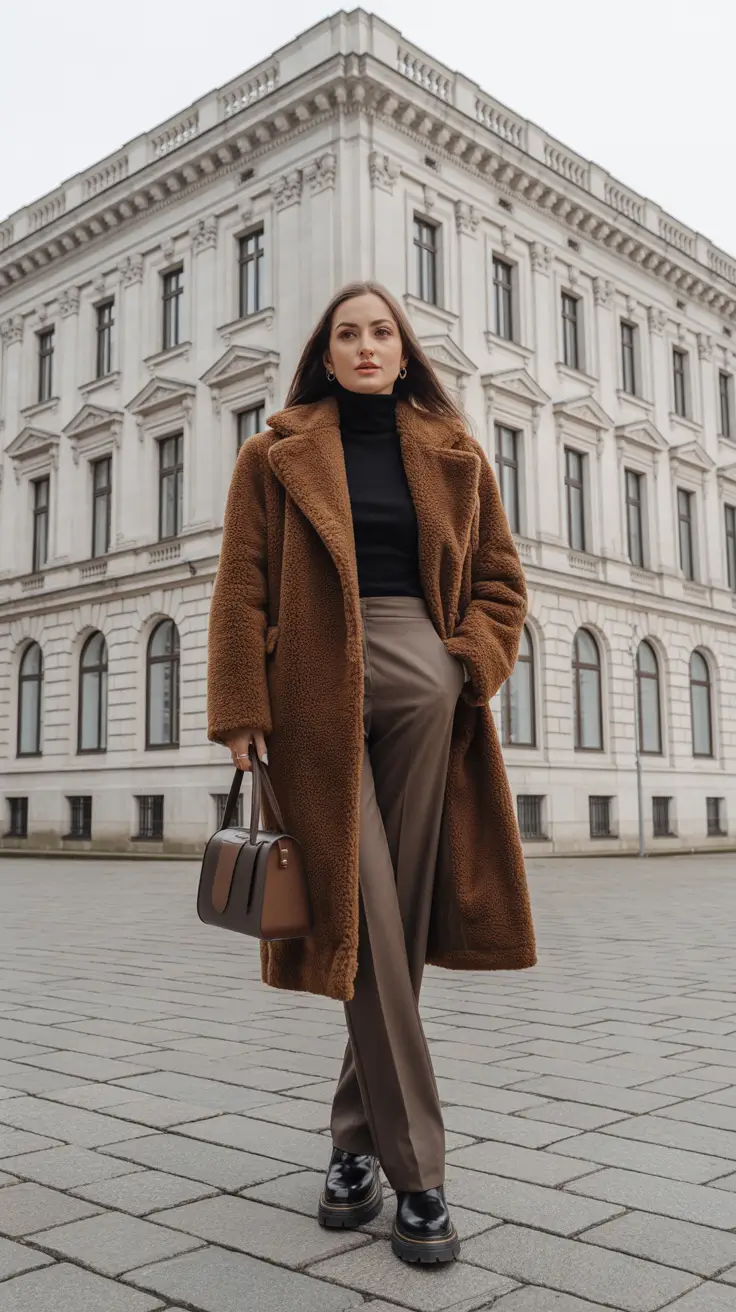 fashion outfits for women 2026 - Teddy Caramel Commute
