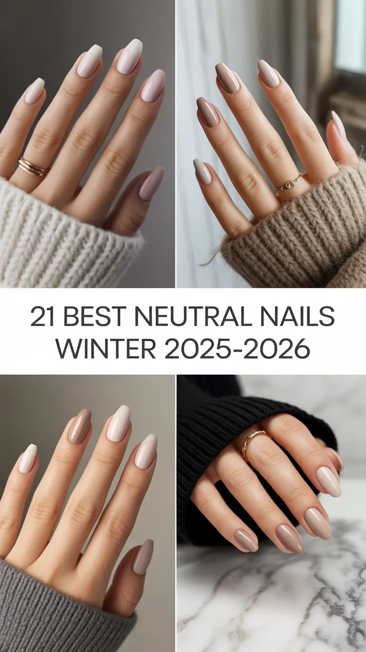 Best Neutral Nails Winter 2025–2026 – Elegant Gel, Acrylic & Dip Ideas for Every Style
