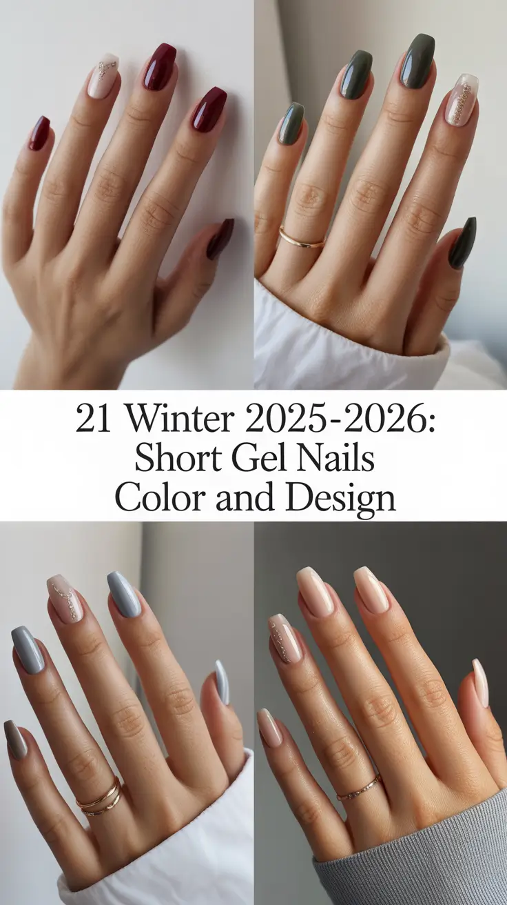 Short Gel Nails Winter Design 2025–2026: Colors & Chic Ideas
